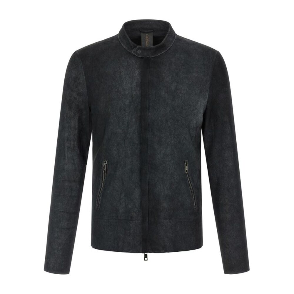 Giorgio Brato Men Stretch Biker Jacket